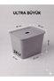 3 Pieces of Ultra Large 24 Liter 40X30X30 cm Polypropylene Plastic Organizer with Gray Lid - 3-Piece Toy Box and Storage Basket - 8
