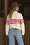 Women's Striped 100% Cotton Polo Collar Long Sleeve Sweatshirt - 2