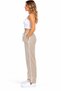 3-Thread Side Piping, Adjustable Cuffs, Baggy Winter Women's Sweatpants with Internal Ribbing, Smoked Gray Brown Black Stone - 4