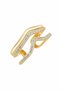 Double Row V Gold Pinky Ring