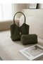 Women's Wallet Shoulder Bag with Lock Detail, Large Size Wallet, Gift Set of 2 Shoulder Bags - 2