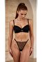 Black Heart Embroidered Padded Bra and Panty Set