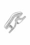 Double Row V Silver Pinky Ring