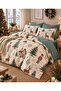 Double Duvet Cover Set with Elasticated Sheets Nutcracker Green - 2