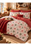 Double Duvet Cover Set with Elasticated Sheets Winterchris Red