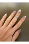 Double Row V Silver Pinky Ring - 2