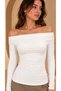 Women's Ecru Kayik Madonna Collar Plain Basic Shoulder-Cut Viscose Fabric Blouse Apl10009 - 7