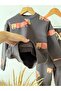 Children's Cotton Dog Patterned Anthracite Sweatshirt and Sweatpants Set - 4
