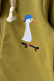 100% Cotton Hooded Duck Patterned Long Sleeve Baby Romper with Elastic Cuffs and Zipper Throughout - 3