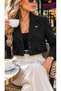 Women's Black Short Cut Buttoned Blazer Jacket
