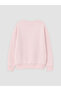 Alita City Pink Printed Thick Sweatshirt for Girls with a Difference in Color - 2