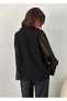 Women's V-Neck Long Sleeve Chiffon Blouse with Halter Neck Detail - 4