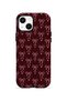 iPhone 14 Plus Vorian Magsafe Double Layer Burgundy Bow Grid Case