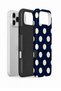 iPhone 17 Pro Max Vorian Double Layer Navy Blue Cream Polka Dot Case - 2