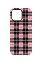 iPhone 14 Pro Max Vorian Magsafe Double Layer Pink Black Plaid Case - 4