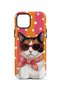 iPhone 12 Vorian Magsafe Double Layer Orange Retro Cat Case - 4
