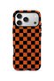 iPhone 17 Pro Max Vorian Magsafe Dual Layer Orange Checkerboard Case