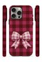 iPhone 15 Pro Max Vorian Double Layer Cherry Gingham Bow Case - 3