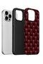 iPhone 14 Pro Vorian Double Layer Burgundy Bow Grid Case - 2