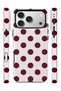 iPhone 17 Pro Vorian Double Layer White Burgundy Polka Dot Case - 3