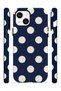 iPhone 13 Vorian Magsafe Double Layer Navy Blue Cream Polka Dot Case - 3