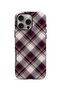 iPhone 16 Pro Vorian Double Layer Purple Cream Cross Plaid Case