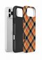 iPhone 17 Pro Max Vorian Double Layer Orange Navy Blue Plaid Case - 2