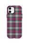 iPhone 12 Vorian Magsafe Double Layer Gray Fuchsia Plaid Case
