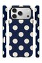 iPhone 17 Pro Max Vorian Double Layer Navy Blue Cream Polka Dot Case - 3