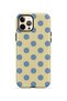 iPhone 12 Pro Vorian Double Layer Cream Blue Polka Dot Case