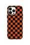 iPhone 13 Pro Vorian Magsafe Double Layer Orange Checkerboard Case