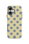 iPhone 16 Vorian Double Layer Cream Blue Polka Dot Case