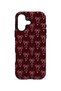 iPhone 16 Plus Vorian Magsafe Double Layer Burgundy Bow Grid Case - 4