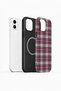 iPhone 12 Vorian Magsafe Double Layer Gray Fuchsia Plaid Case - 2
