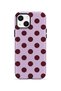 iPhone 13 Vorian Double Layer Lilac Burgundy Polka Dot Case