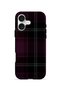iPhone 16 Plus Vorian Magsafe Double Layer Plum Black Plaid Case