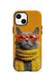 iPhone 13 Vorian Double Layer Yellow Scarf Cat Case