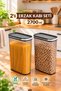 5136-1 Anthracite 2-Piece Food Container Set – 2700 ml Smoked Legume Storage Container with Sliding Lid
