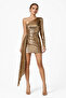 Aurelia One-Shoulder Gold Sequin Mini Dress