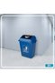 Square Plastic Waste Bin with Push Lid Dustbin for Kitchen 40L 39 x 27 x 48 cm Blue - 5