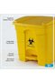 Plastic Pedal Waste Bin Trash Can with Lid for Kitchen 30L Yellow - 2