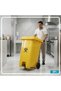 Heavy Duty Wheeled Plastic Garbage Bin Outdoor Trash Can 240L Yellow - 4