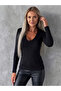 Women's Long Sleeve V-Neck Viscose Blouse - 2