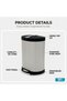 Semi Round Stainless Steel Trash Can Dustbin for Kitchen 50L Silver - 2