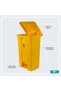 Plastic Pedal Waste Bin Trash Can with Lid for Kitchen 87L Yellow - 2