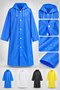 Men's Raincoat with Hood and Snap Fasteners – Waterproof Long Rain Poncho Lightweight and Practical Use - 3