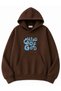 Chil of God Text Printed Oversize Sweatshirt with Kangaroo Pocket