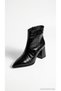 Women's Boots Wrinkled Patent Leather Pointed Toe Thick Heeled Zippered Short Boots Bootie Stylish Evening Dress Casual Trb-96 - 6