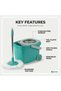 Happy Magic Mop Bucket with Wheels Teal - 2