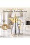 Safar Series Dallah Vacuum Flask 1L Double Wall Stainless Steel Arabic Coffee Pot Silver Gold S1018VG - 3
